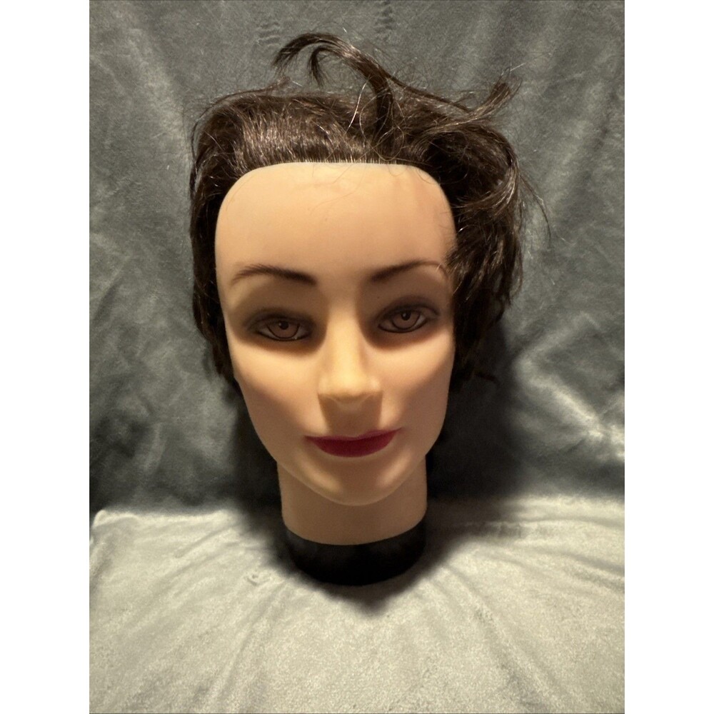 Vintage 80s Burmax Maria Cosmetology Mannequin Head Human Hair